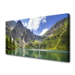 tulup.si Slika na platnu Mountain lake landscape 120x60 cm