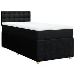 Vidaxl Box spring postelja z vzmetnico črna 90x200 cm blago
