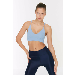 Trendyol Light Blue Supported/Styling String Strap Knitted Sports Bra