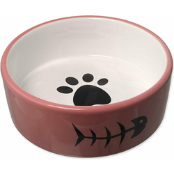 Magic Cat skleda keramična roza/bela 12,5x4,5 cm 350 ml