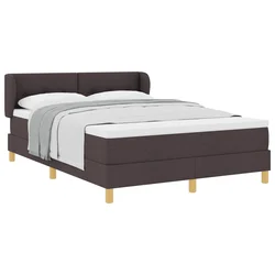 vidaXL vidaXL Box Spring postelja z vzmetnico - Temno rjava, 140x200 cm, Tkanina, (22051076)