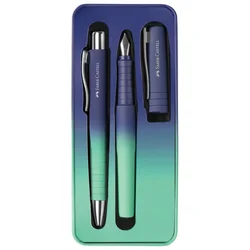 GARNITURA OLOVKA KEMIJSKA PLUS NALIVPERO POLY FLOW U MET.KUT. FABER CASTELL 241055 TIRKIZNO-PLAVA
