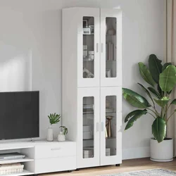Highboard s policom FLORIN Visoki sjaj bijela 60 x 35 x 182 cm