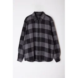 Trendyol Large Size Black Winter Checkered Lumberjack Shirt