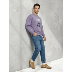 Sinsay - Crewneck dukserica sa printom comfort - lavanda