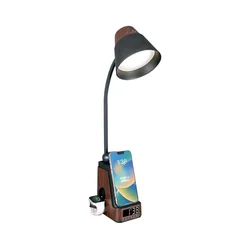 Immax 08999L - LED+CCT prigušiva stona lampa sa bežičnim Qi punjenjem IDEAL LED/8W/230V braon