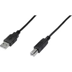 Digitus USB 2.0 priključni kabel [1x USB 2.0 vtič A - 1x USB 2.0 vtič B] 0.50 m črna Digitus