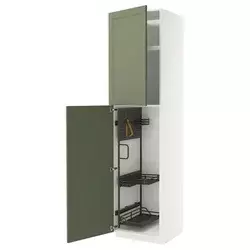 METOD Visoki element-ostava, bela/Axstad sivozelena, 60x60x240 cm