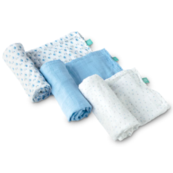 KOALA BABYCARE Set muslinskih tetra pelena za bebe Soft Touch 80x80 3/1 plavi