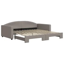 Vidaxl Izvlečna dnevna postelja taupe 100x200 cm blago