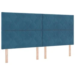 Vidaxl LED Box Spring Postelja Temno modra 200 x 200 cm Žamet