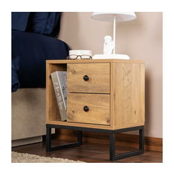 HANAH HOME Noćni stočić Glimmer Atlantic Pine Black