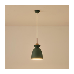 Luster na sajli SIMPLO 1xE27/15W/230V, zelena, prečnik 19,5 cm