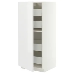 METOD / MAXIMERA Visoki element s fiokama, bela/VOXTORP bela visokog sjaja vertikalna ručka, 60x60x140 cm