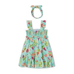 Mayoral Poletna obleka 3939 Zelena Regular Fit