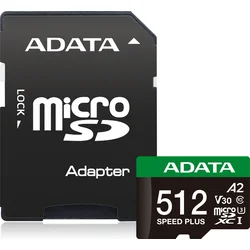 Adata Speed Plus/Micro SD/512GB/UHS-I U3 / Class 10/+ Adaptér