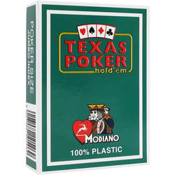 Plastične poker karte Texas Poker - tamnozelena leđa