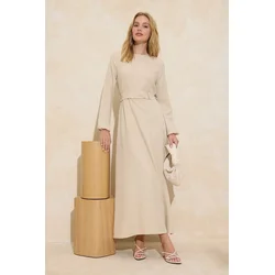 Trendyol Modest Ženska haljina Tctss25Eb00096, Bež