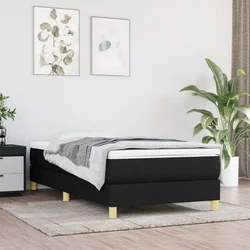 Vidaxl Box spring postelja z vzmetnico črn 90x190 cm blago