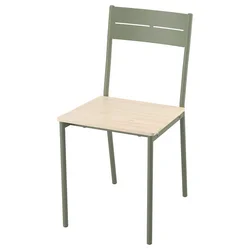 BUSLÄTT Stol, sivo zelena/bor