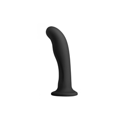 Silikonski crni dildo - Strap U, 15 cm