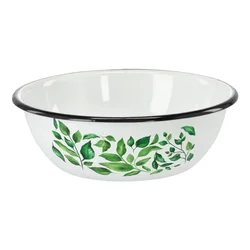 Emajlirana skleda 1,5l 20cm bela vzorec fikus 68434