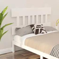 Uzglavlje za krevet bijelo 123,5x3x81 cm od masivne borovine