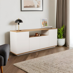 HANAH HOME Komoda Arista White Cadiz Oak