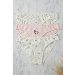 Trendyol Pink-Multicolored 3-Pack Jersey Floral Briefs