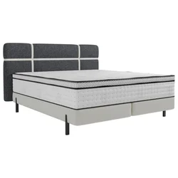 Esposa BOXSPRING POSTELJA 140 cm x 200 cm , tekstil krem barve, temno siva
