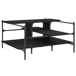 Stolić za kavu crni 100 x 100 x 48,5 cm od konstruiranog drva