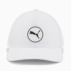 Mens PUMA Circle Cat Tech Golf Cap, White Glow