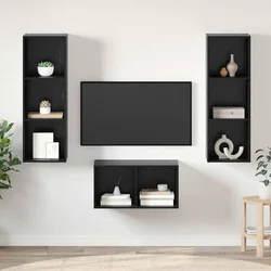 Set TV komoda Crni hrast 37 x 37 x 107 cm Konstruirano drvo