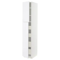 METOD / MAXIMERA Vis.el. s 2 vrata/4 fioke, bela/Ringhult bela, 40x60x220 cm