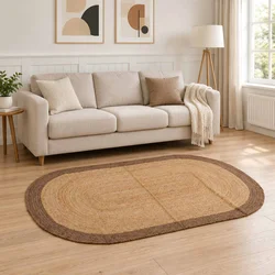 vidaXL Preproga za območje Siva 122 x 183 cm Juta