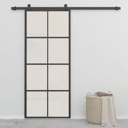 Klizna vrata od aluminija i stakla ESG 90 x 205 cm crna