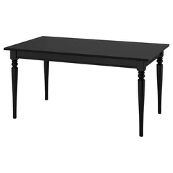 ROSENTORP Raztegljiva miza, črna, 155/215x87 cm