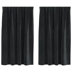 Zavjese za zamračivanje 2 pcs Crna 140 x 140 cm Baršun