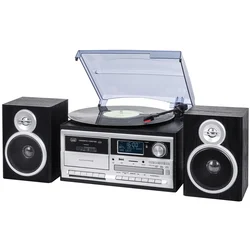 Gramofon | Kasetofon | CD Player | DAB+ | Bluetooth | 25W | Crni | TREVI