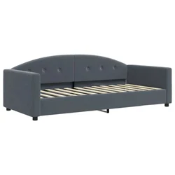 Vidaxl Raztegljiva postelja temno siva 90x200 cm žamet