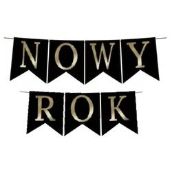 NOVOLETNI transparent črno-zlat 1 komplet