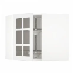 METOD Ug.zid.orm. i roto-polic/stakl.vrat, bela/Stensund bela, 68x60 cm