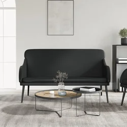 Klupa crna 110 x 76 x 80 cm od umjetne kože