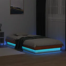 LED okvir kreveta voštano smeđi 90 x 190 cm od masivne borovine
