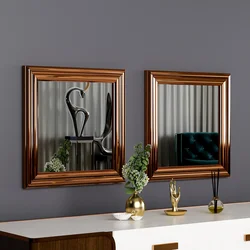 Hanah Home Set 2 ogledala Bronzani