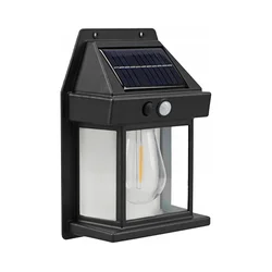 LED solarno zidno svetlo sa senzorom LED/3,7V 600 mAh IP44 crno