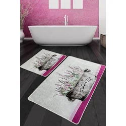 Lessentiel Maison Kupatilski otirač Polipra, 2 komada, Sivo-roze
