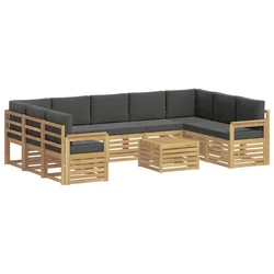 Set vanjskih sofa 8 pcs Bijela i Antracit 59 x 59 x 37 cm
