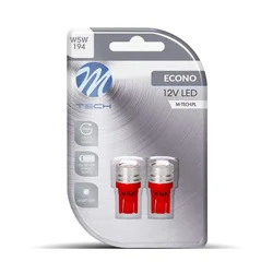 M-Tech LED sijalica W5W 12 V 1 W, crveno kućište, 2 kom