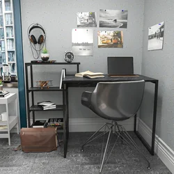 Hanah Home Radni sto Rino, 133x76,8x60 cm, Crni